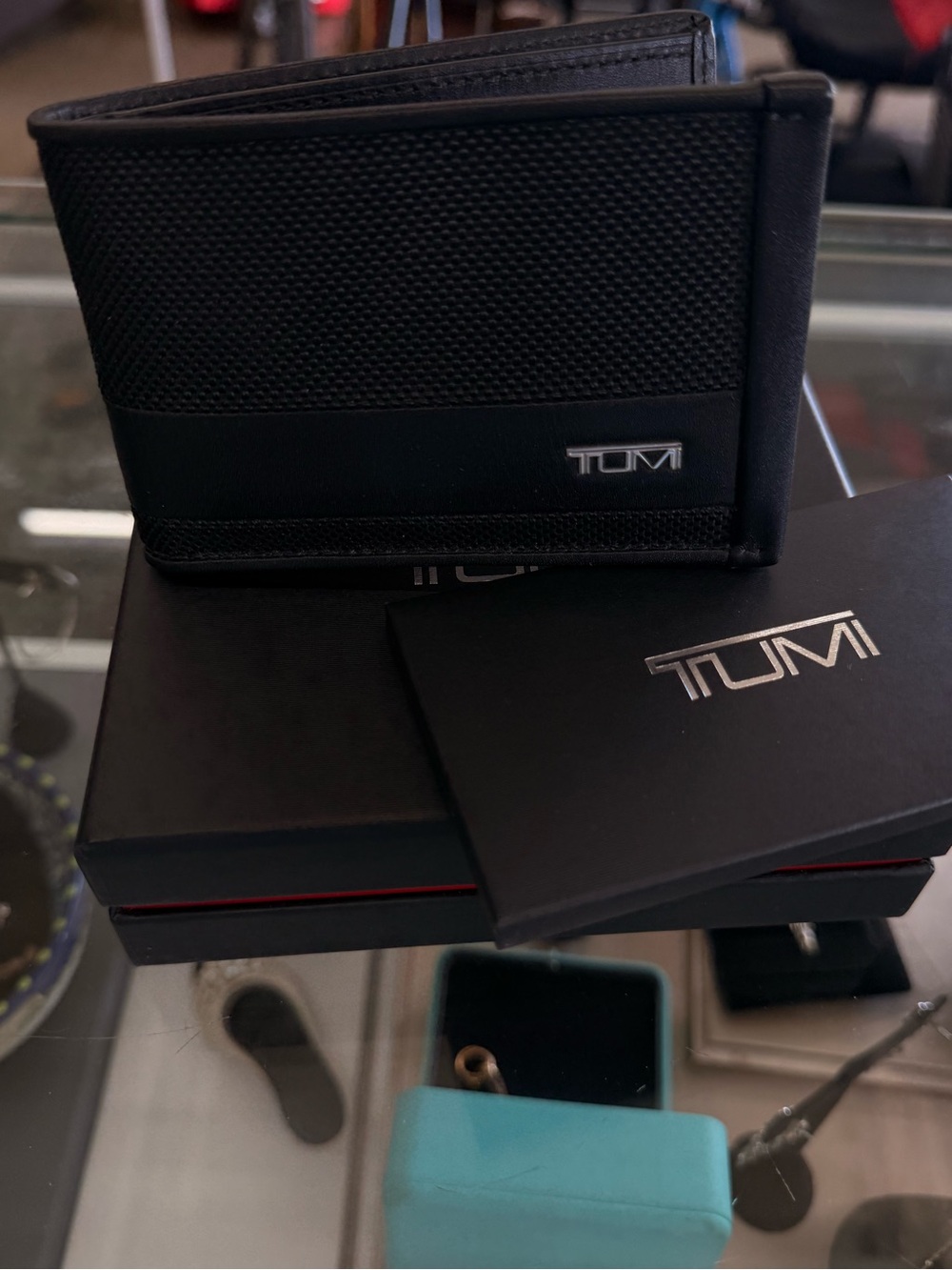 Tumi Black Alpha Slim Single Billfold Wallet